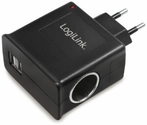 LogiLink Stecker-Schaltnetzteil mit USB- und KFZ-Buchse