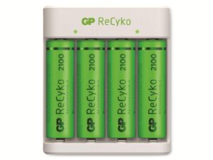 GP USB Ladegerät E411 inkl. 4x 2100mAh NiMH-Mignon-Akku