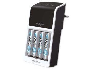 ANSMANN Akku-Ladegerät Comfort Plus + 4× AA 2100mAh