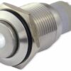 Metalltaster 16 mm mit LED Punktbel. weiss