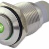 Metalltaster 16 mm mit LED Punktbel. grün