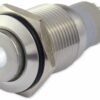 Metallschalter 16 mm mit LED Punktbel. weiss