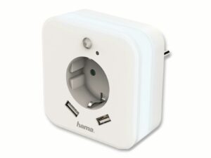 Hama Nachtlicht mit Steckdose und 2x USB Ausgänge