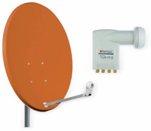 Red Opticum Set SAT-Antenne X80 ziegelrot