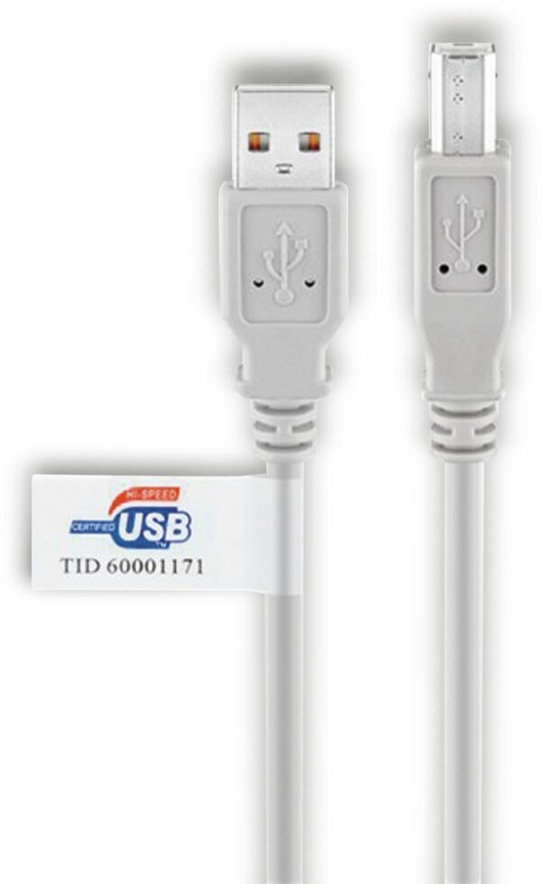 goobay USB 2.0 Typ A/B Hi-Speed Anschlusskabel 50831