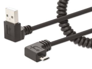 MANHATTAN Micro-USB Ladekabel auf USB-A Spiralkabel