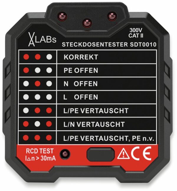 VA LABs SDT0010: Steckdosentester mit RCD-Prüfung